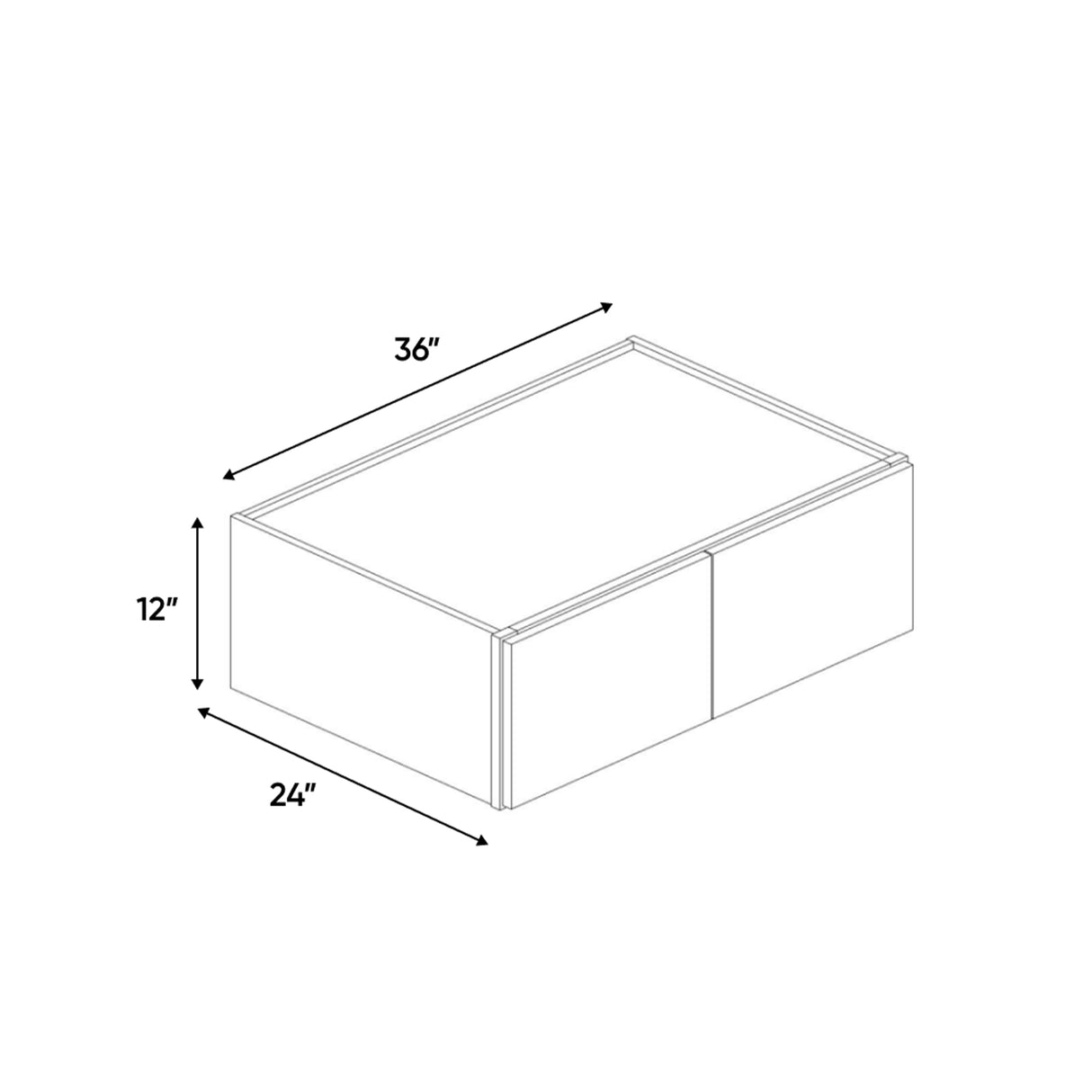 Atlas Blanco - 36 Inch Deep Double Door Wall Cabinet - 36" Width x 15" Height x 24" Depth