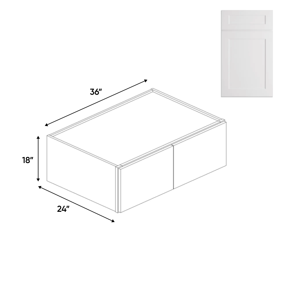 White - 24 Deep Wall Cabinets - 18 in H x 36 in W x 24 in D