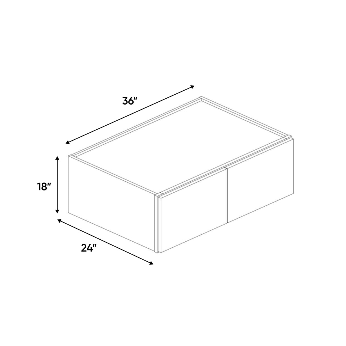 Arlington Oatmeal - 36 Inch Deep Double Door Wall Cabinet - 36" Width x 18" Height x 24" Depth
