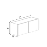Atlas Blanco - 36 Inch Height Double Door Wall Cabinet - 36" Width x 21" Height x 12" Depth