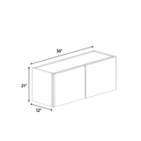 Essence Cemento - 36 Inch Height Double Door Wall Cabinet - 36" Width x 21" Height x 12" Depth