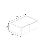 Charleston Driftwood - 36 Inch Deep Double Door Wall Cabinet - 36" Width x 24" Height x 24" Depth