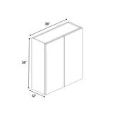 Portland Chestnut - 36 Inch Height Double Door Wall Cabinet - 36" Width x 36" Height x 12" Depth