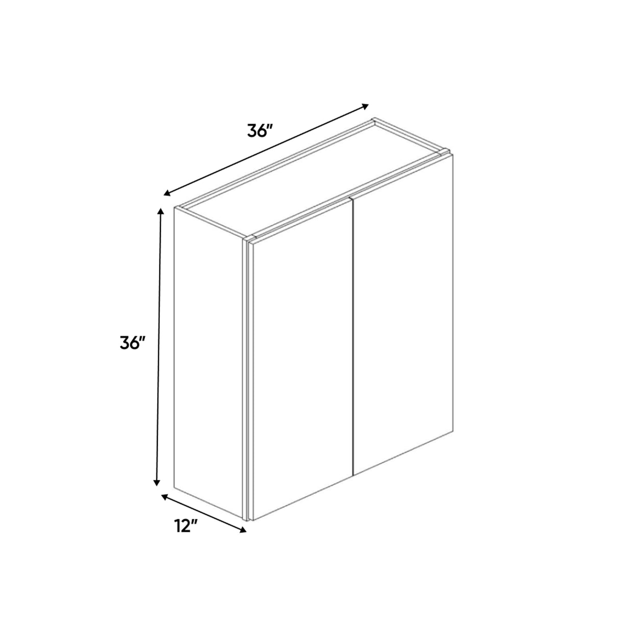Belmont Grey - 36 Inch Height Double Door Wall Cabinet - 36" Width x 36" Height x 12" Depth