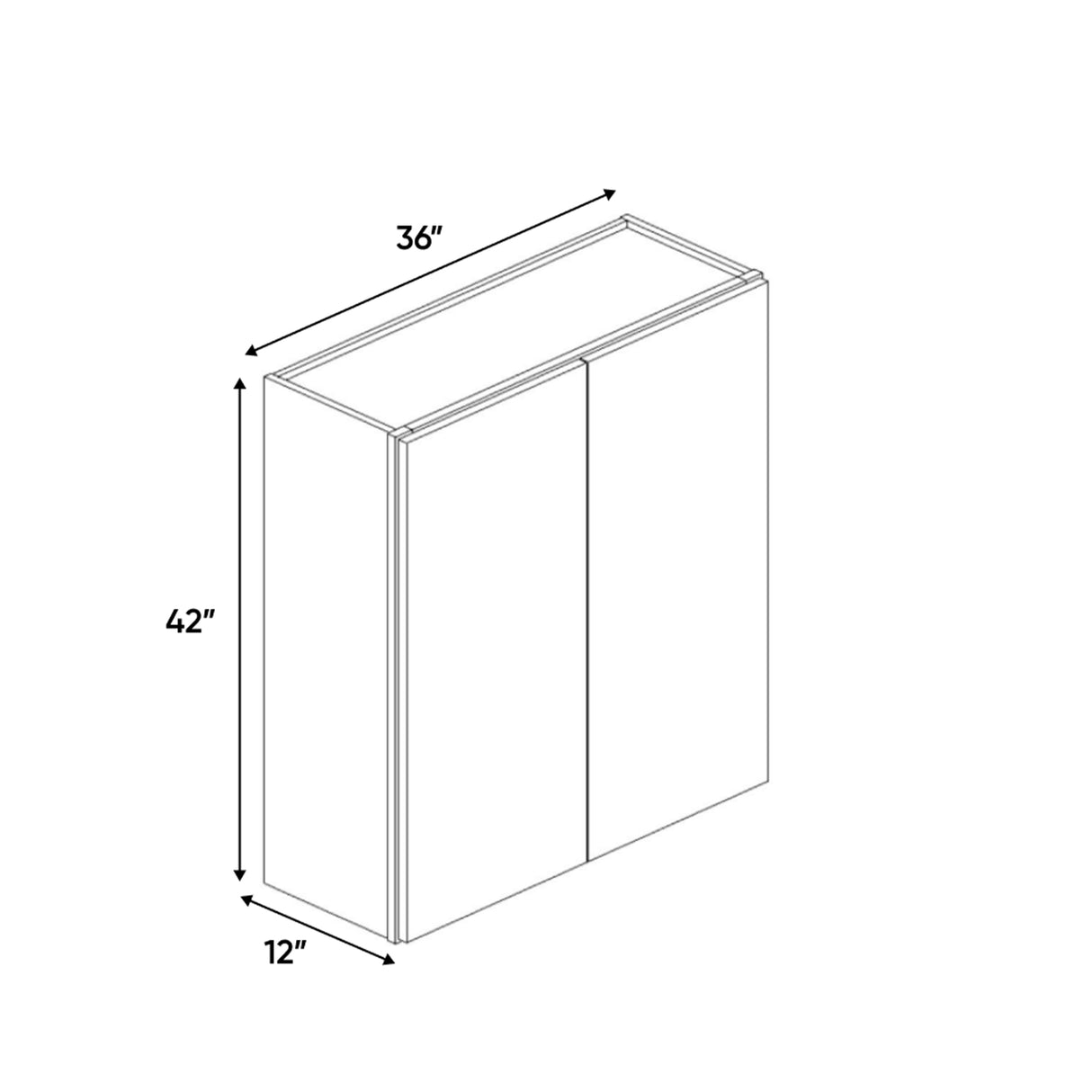 Portland Chestnut - 36 Inch Height Double Door Wall Cabinet - 36" Width x 42" Height x 12" Depth