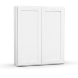 White - Double Door Wall Cabinet - 36"W x 42"H x 12"D