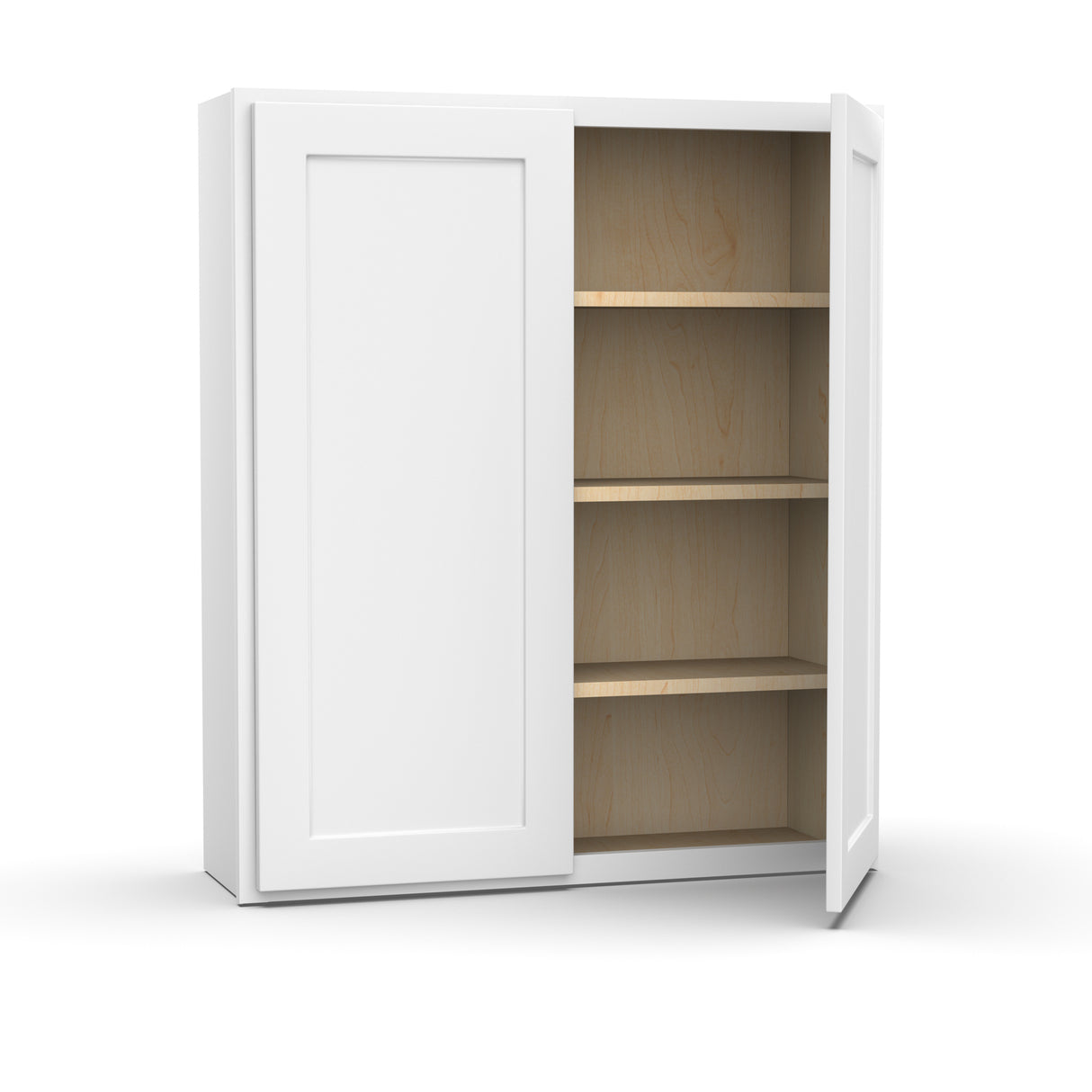 White - Double Door Wall Cabinet - 36"W x 42"H x 12"D