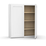 White - Double Door Wall Cabinet - 36"W x 42"H x 12"D