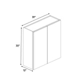 Liberty Shaker Rift - 39 Inch Height Double Door Wall Cabinet - 39" Width x 30" Height x 12" Depth