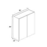 Essence Cemento - 39 Inch Height Double Door Wall Cabinet - 39" Width x 36" Height x 12" Depth