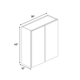 Windsor Ashen - 39 Inch Height Double Door Wall Cabinet - 39" Width x 42" Height x 12" Depth