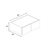 Atlas Blanco - 42 Inch Deep Double Door Wall Cabinet - 42" Width x 12" Height x 24" Depth