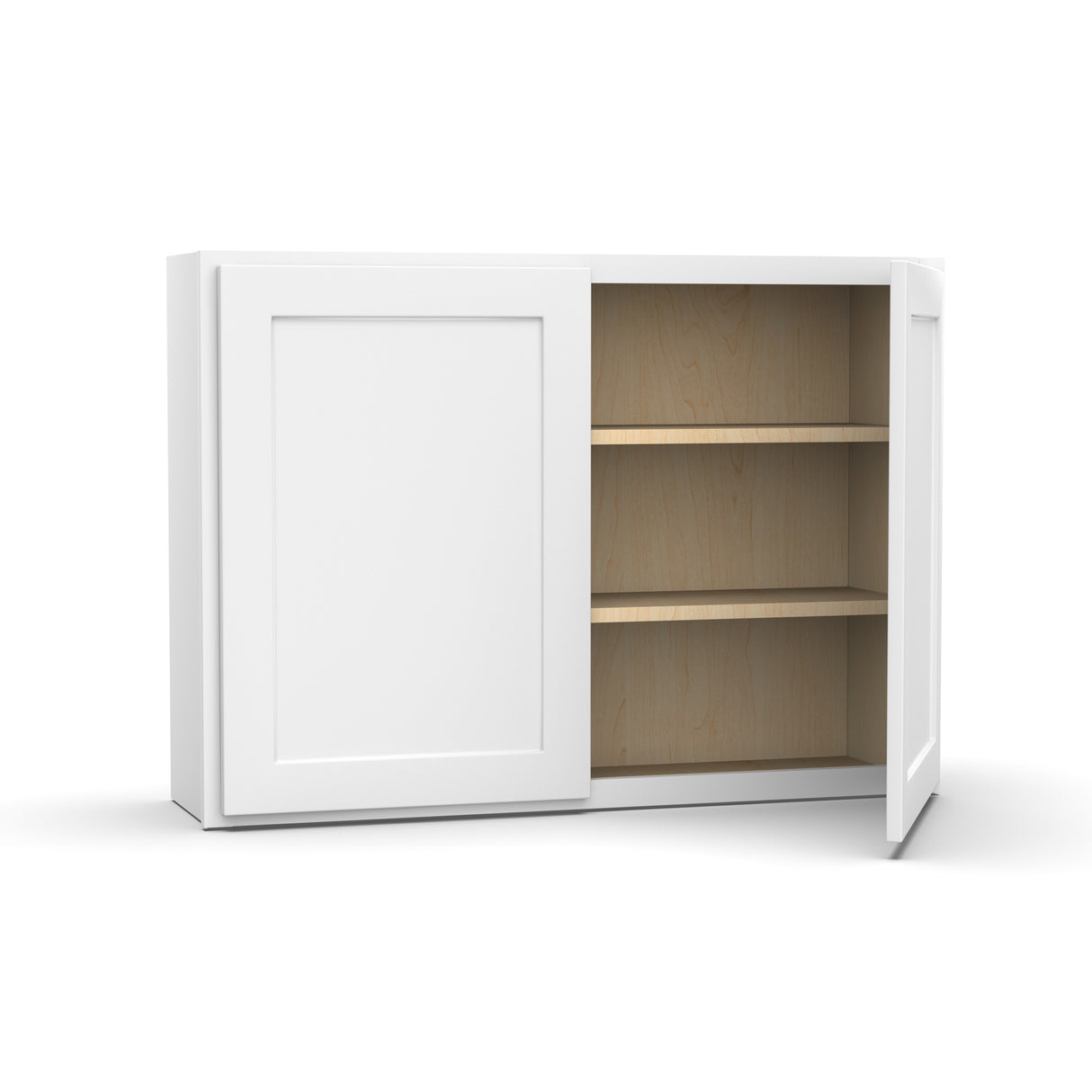 Liberty Shaker White Double Door Kitchen Wall Cabinet - 30"H x 42"W x 12"D