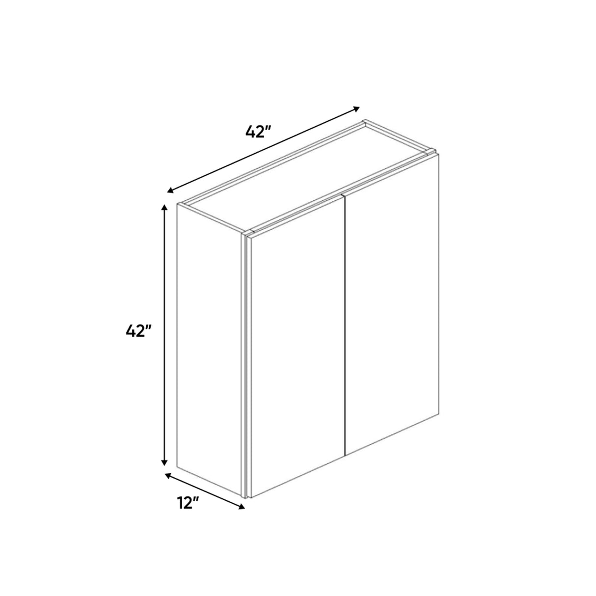 Sonoma White - 42 Inch Height Double Door Wall Cabinet - 42" Width x 42" Height x 12" Depth