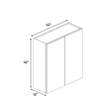 Portland Chestnut - 42 Inch Height Double Door Wall Cabinet - 42" Width x 42" Height x 12" Depth