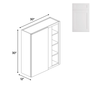 White Blind - Wall Corner Cabinets - 30 in H x 30 in W x 24 in D - Pre Assembled