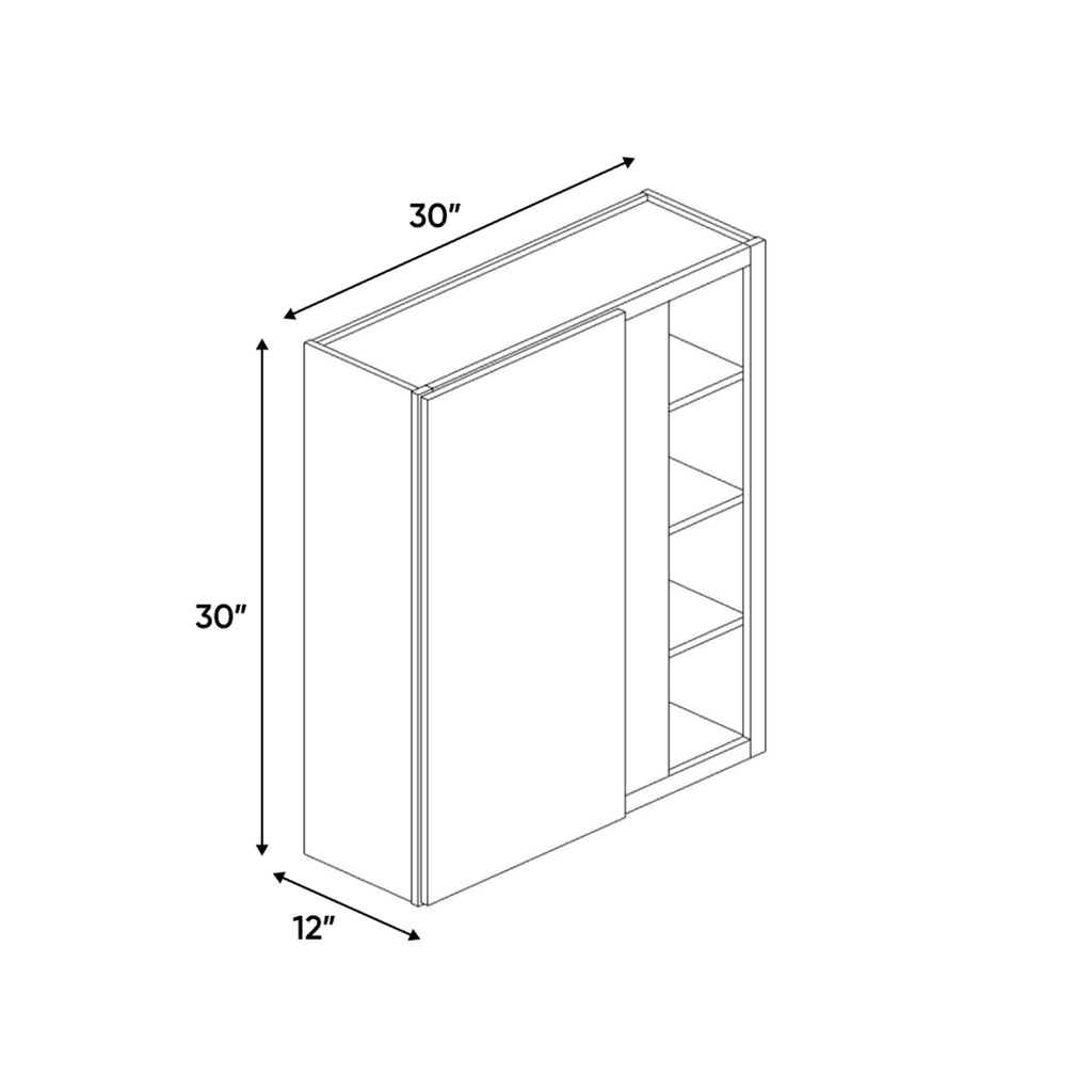 Essence Cemento - 30x30 Inch Wall Blind Corner Wall Cabinet - 30