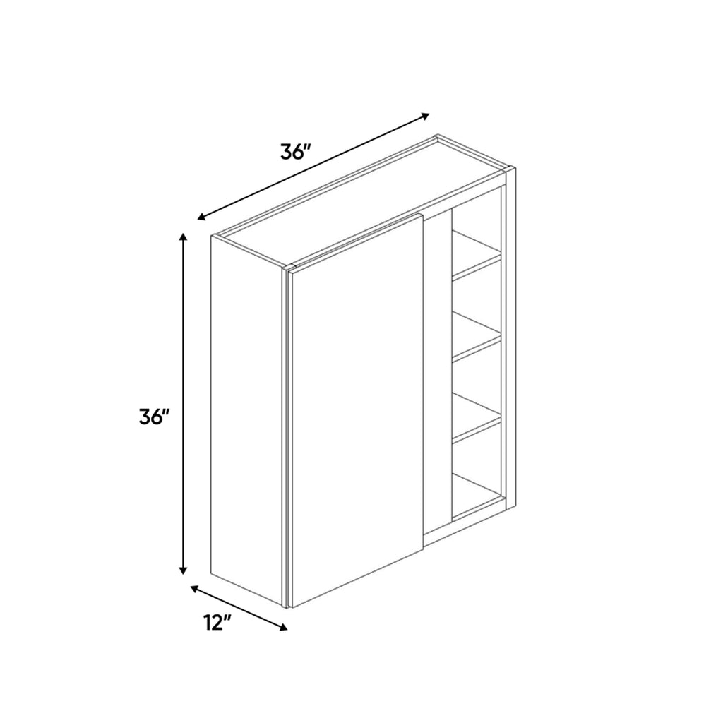 Portland Chestnut - 36x36 Inch Wall Blind Corner Wall Cabinet - 36