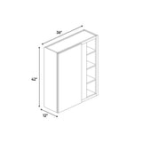 Windsor Ashen - 36x42 Inch Wall Blind Corner Wall Cabinet - 36" Width x 42" Height x 12" Depth
