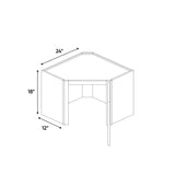 Windsor Ashen - 24 Inch Diagonal Corner Wall Cabinet - 24" Width x 18" Height x 12" Depth