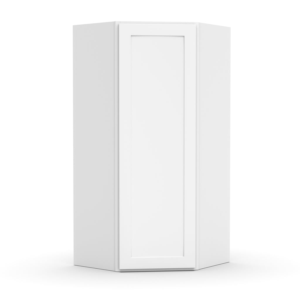 White Diagonal Corner Wall Cabinets - 36
