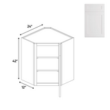 Liberty Shaker White - Wall Diagonal Corner Cabinet - 24"W x 42"H x 12"D