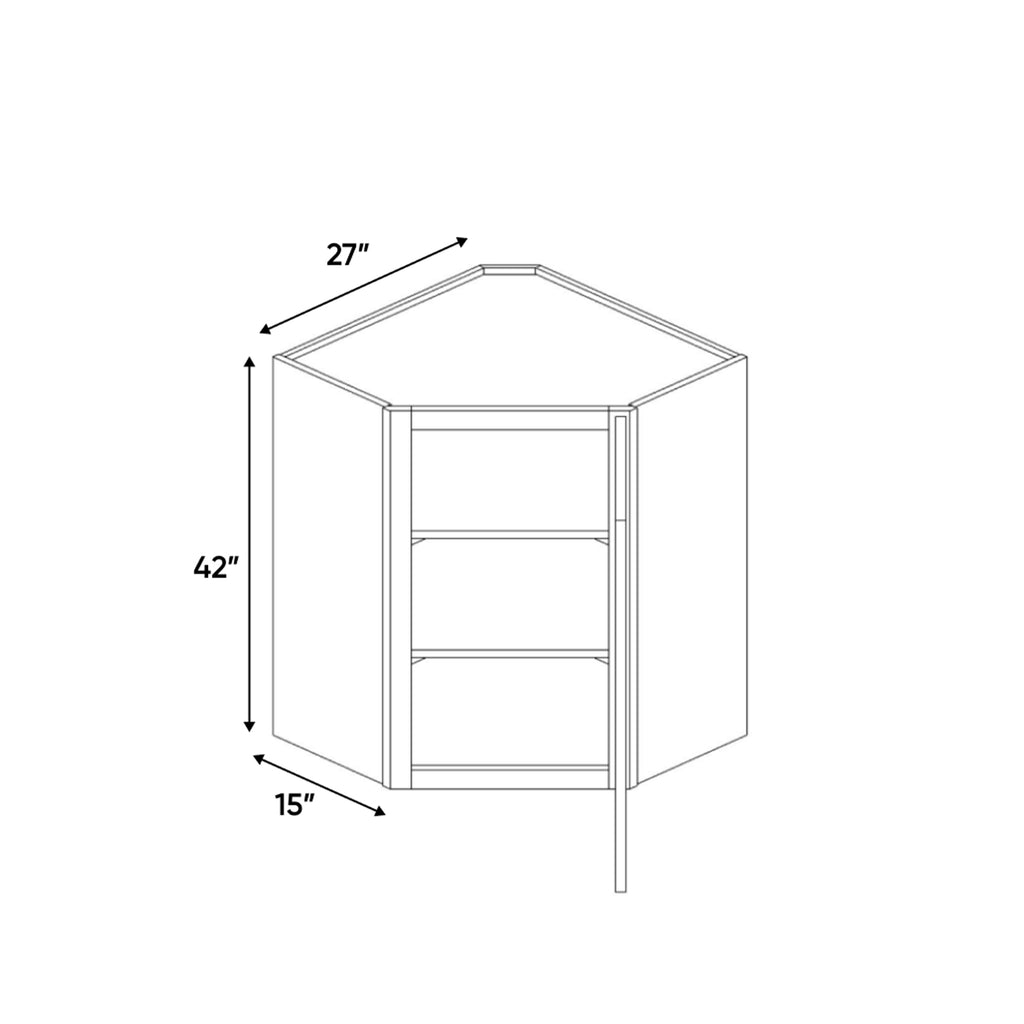 Arlington Oatmeal - 27 Inch Diagonal Corner Wall Cabinet - 27