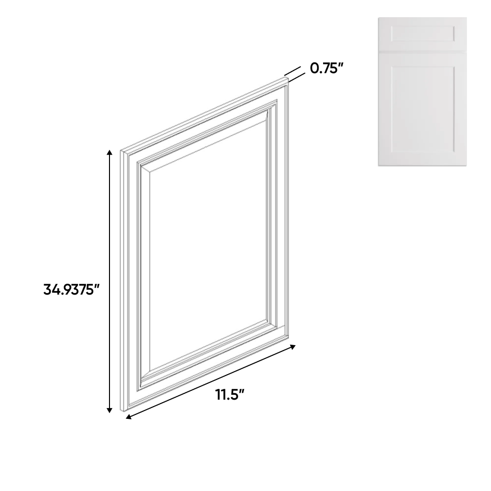 White - Decorative End Panel Doors - 36 in H x 12 in W - Pre Assembled