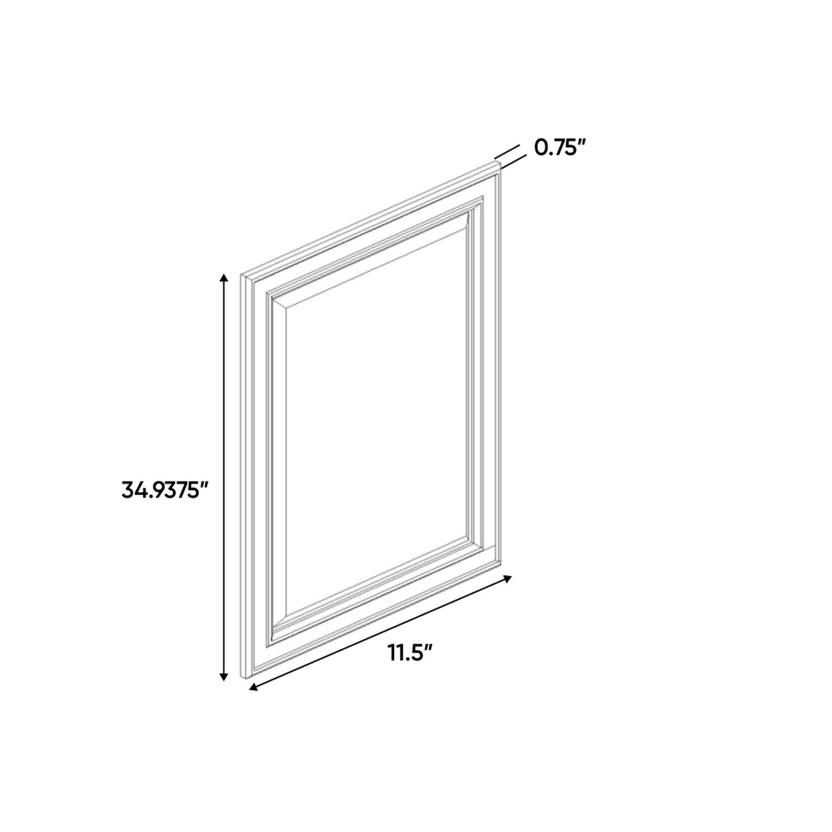 Avalon Ashen - 11.5 Inch Decorative End Panel Doors Accessories - 11.5" Width x 34.9375" Height x .75" Depth