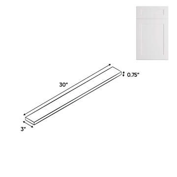 Shaker White - Wall Filler - 3"W x 30"H x 0.75"D - Pre Assembled