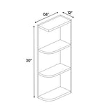 Liberty Shaker Blue - 30 Inch Wall Open Shelf Wall Cabinet - 06" Width x 30" Height x 12" Depth