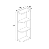 Atlas Blanco - 36 Inch Wall Open Shelf Wall Cabinet - 06" Width x 36" Height x 12" Depth
