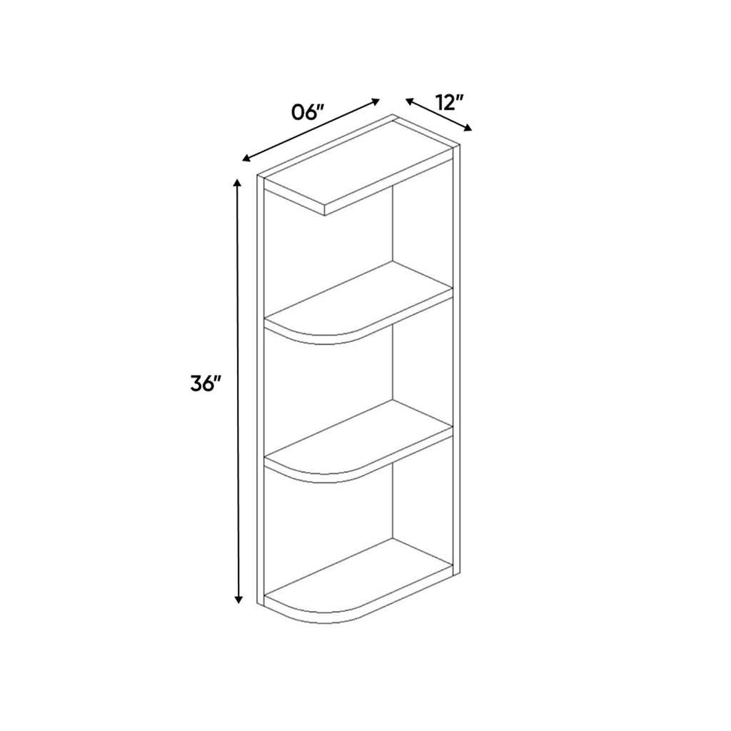 Windsor Ashen - 36 Inch Wall Open Shelf Wall Cabinet - 06
