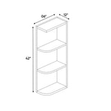 Liberty Shaker Blue - 42 Inch Wall Open Shelf Wall Cabinet - 06" Width x 42" Height x 12" Depth