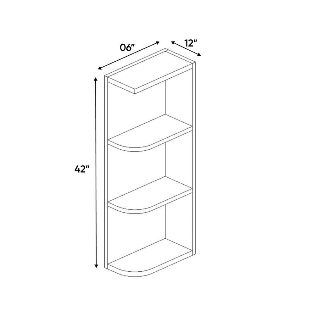 Liberty Shaker Espresso - 42 Inch Wall Open Shelf Wall Cabinet - 06