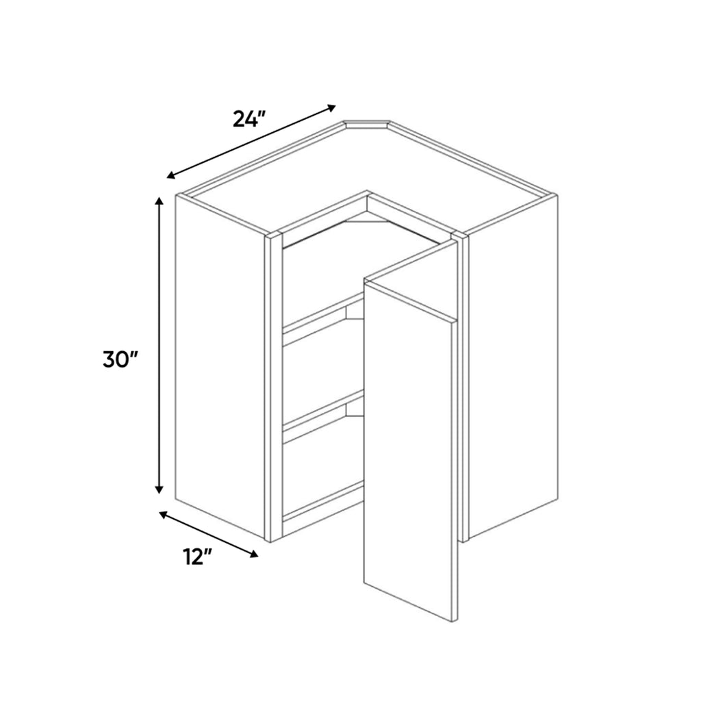 Windsor Ashen - 30 Inch Wall Square Corner Wall Cabinet - 24