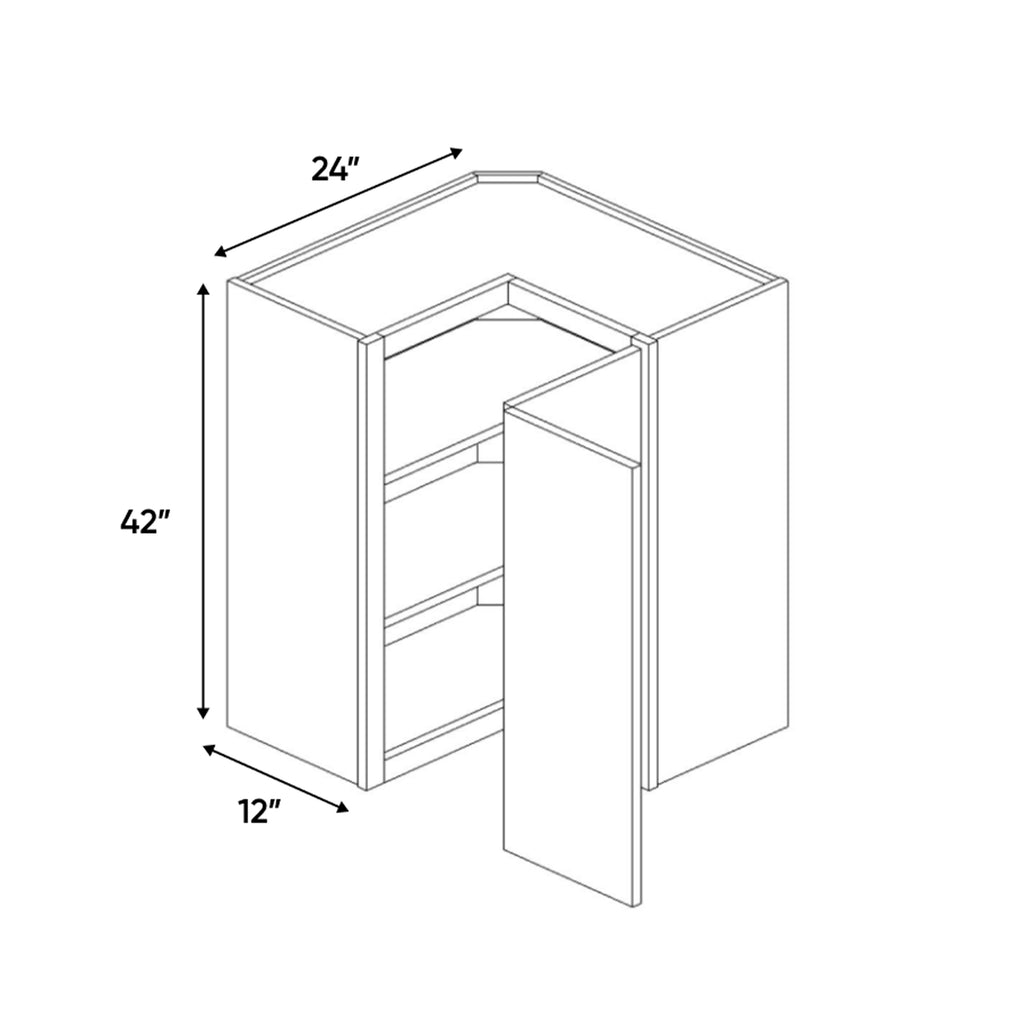 Windsor Ashen - 42 Inch Wall Square Corner Wall Cabinet - 24
