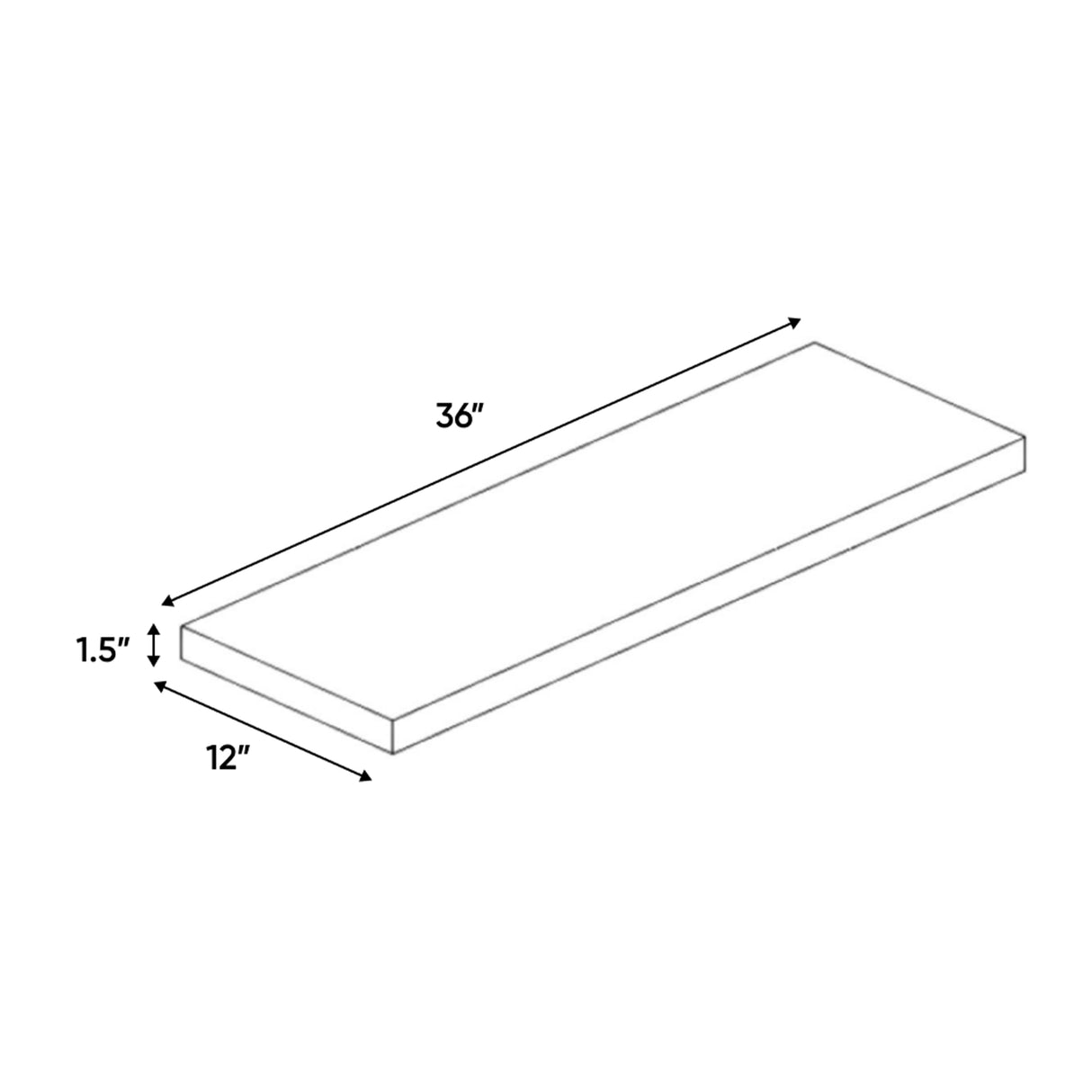 Avalon Ashen - 36 Inch Wall Shelf Accessories - 36" Width x 1.5" Height x 12" Depth