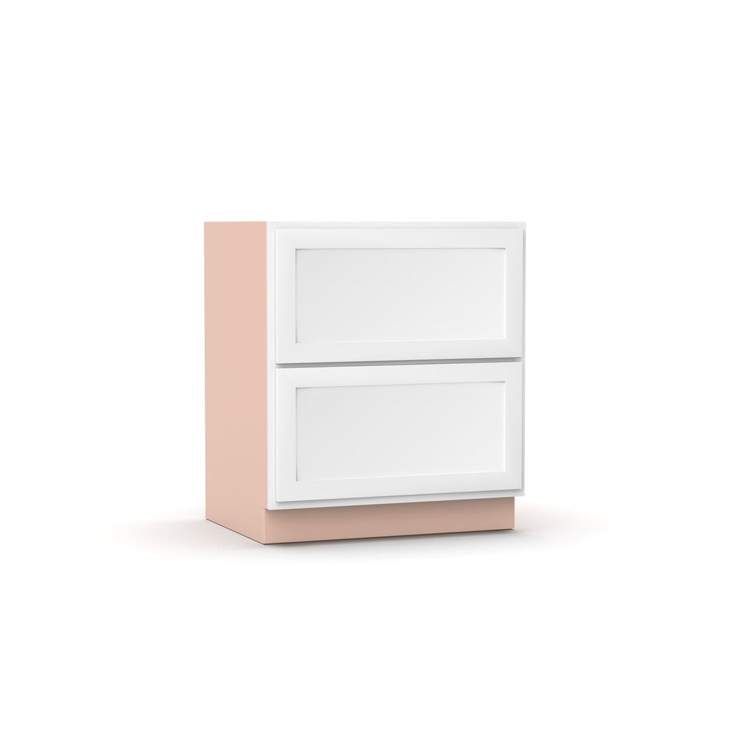 Liberty Shaker White - 30 Inch Double Drawer Base Cabinet - 30