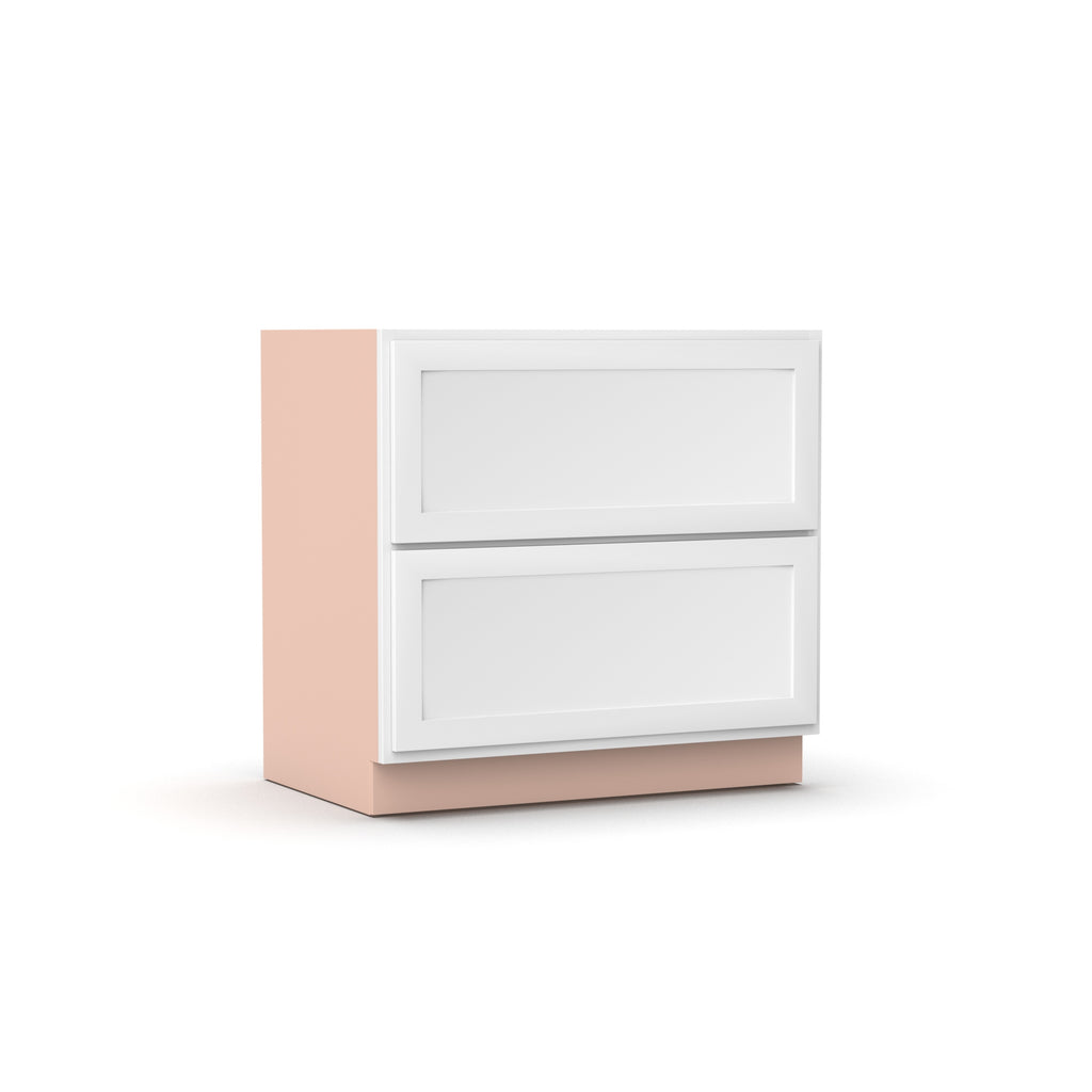 Liberty Shaker White - 36 Inch Double Drawer Base Cabinet - 36