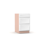 Liberty Shaker White - 21 Inch Three Drawer Base Cabinet - 21" Width x 34.5" Height x 24" Depth
