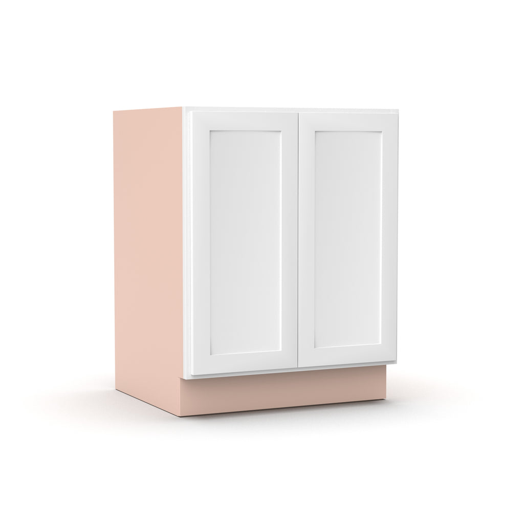 Liberty Shaker White - 27 Inch Full Height Double Door Base Cabinet - 27