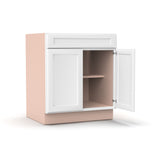 Liberty Shaker White - 30 Inch Double Door Base Cabinet - 30" Width x 34.5" Height x 24" Depth