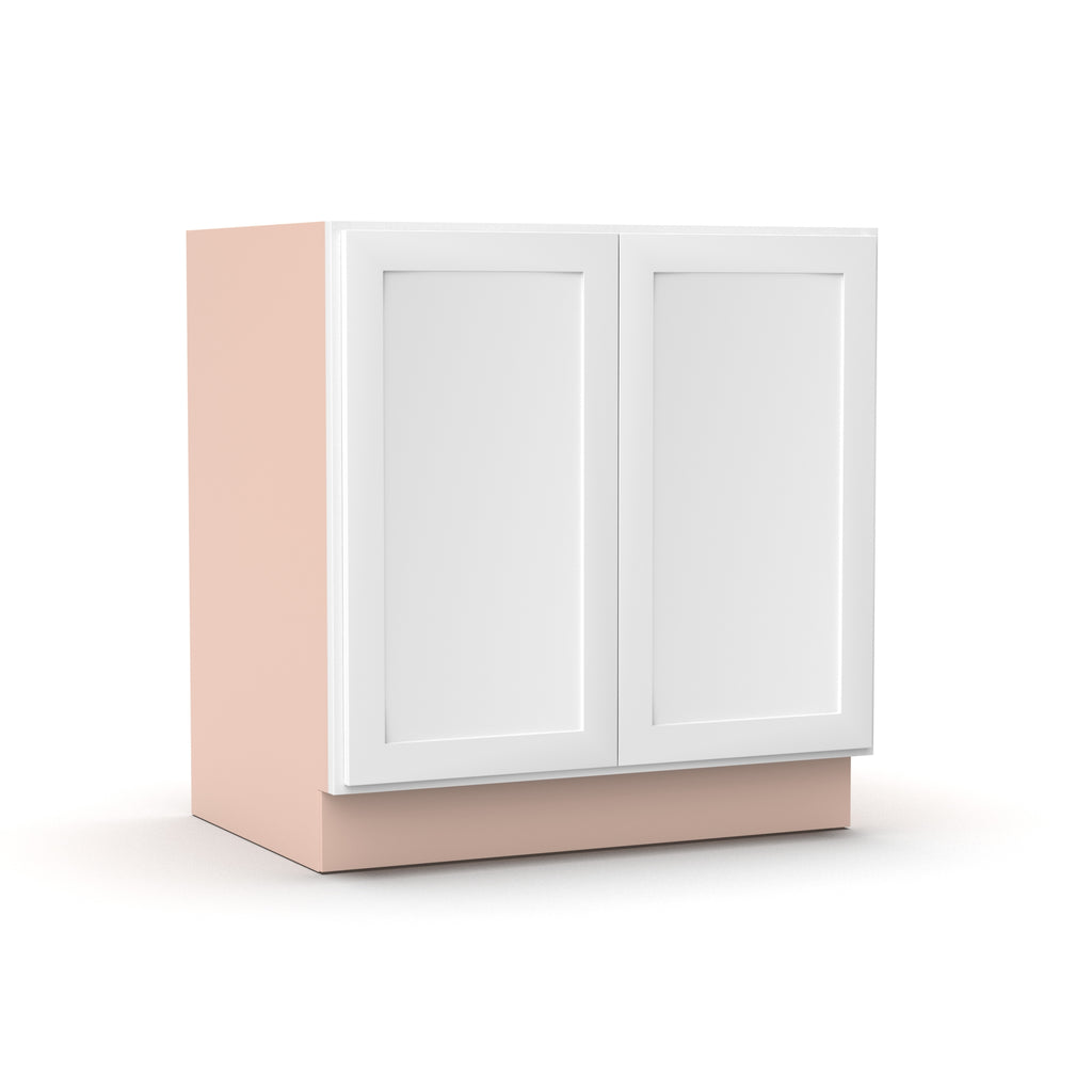 Liberty Shaker White - 33 Inch Full Height Double Door Base Cabinet - 33
