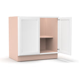 Liberty Shaker White - 33 Inch Full Height Double Door Base Cabinet - 33" Width x 34.5" Height x 24" Depth