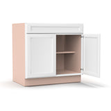 Liberty Shaker White - 36 Inch Double Door Base Cabinet - 36" Width x 34.5" Height x 24" Depth