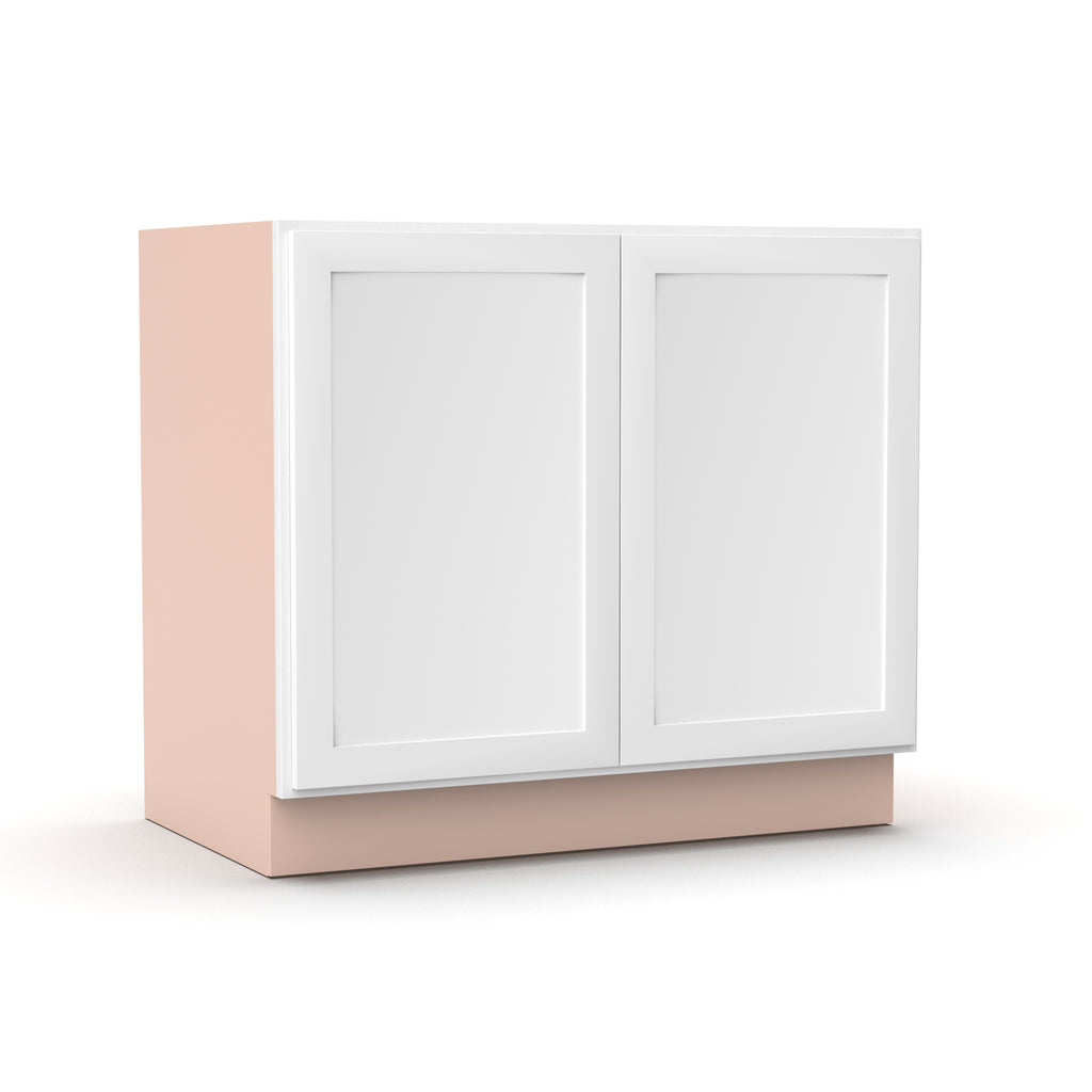 Liberty Shaker White - 39 Inch Full Height Double Door Base Cabinet - 39