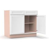 Liberty Shaker White - 39 Inch Double Door Base Cabinet - 39" Width x 34.5" Height x 24" Depth