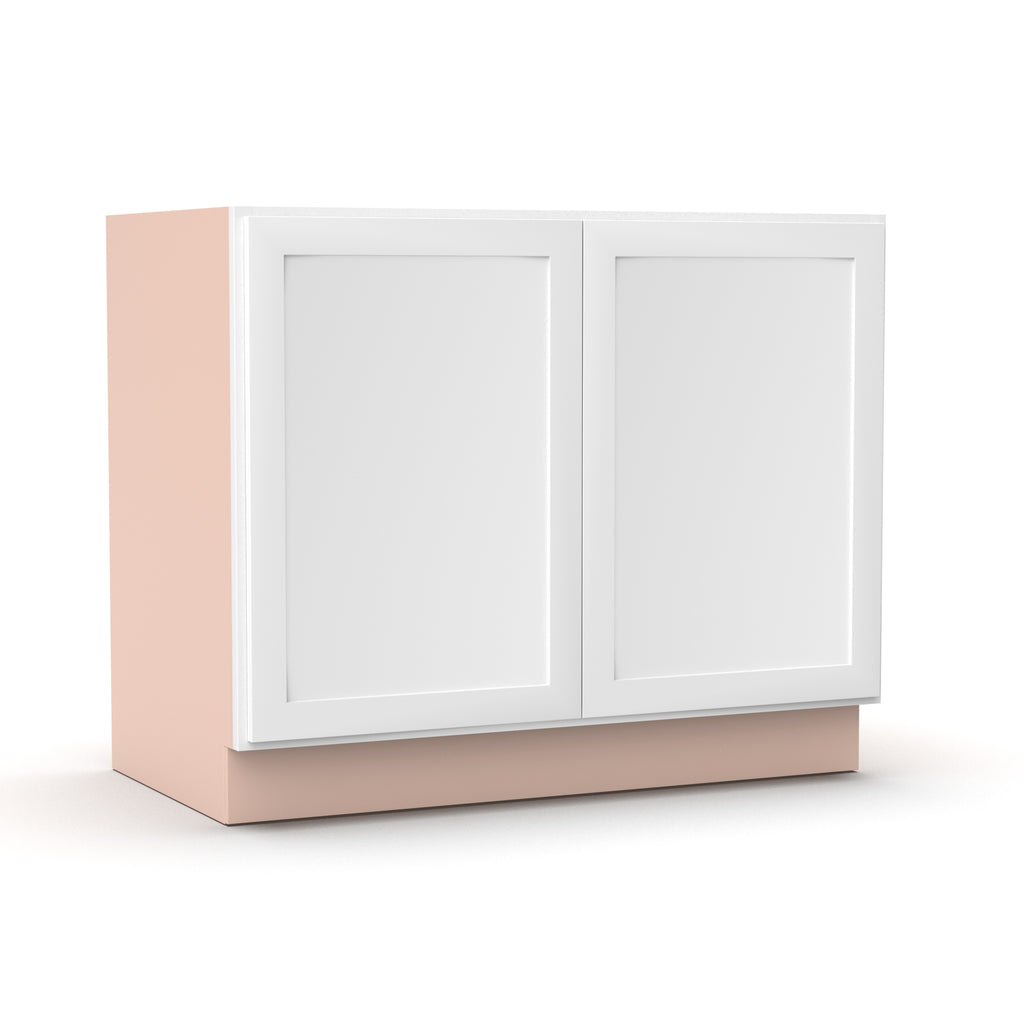Liberty Shaker White - 42 Inch Full Height Double Door Base Cabinet - 42