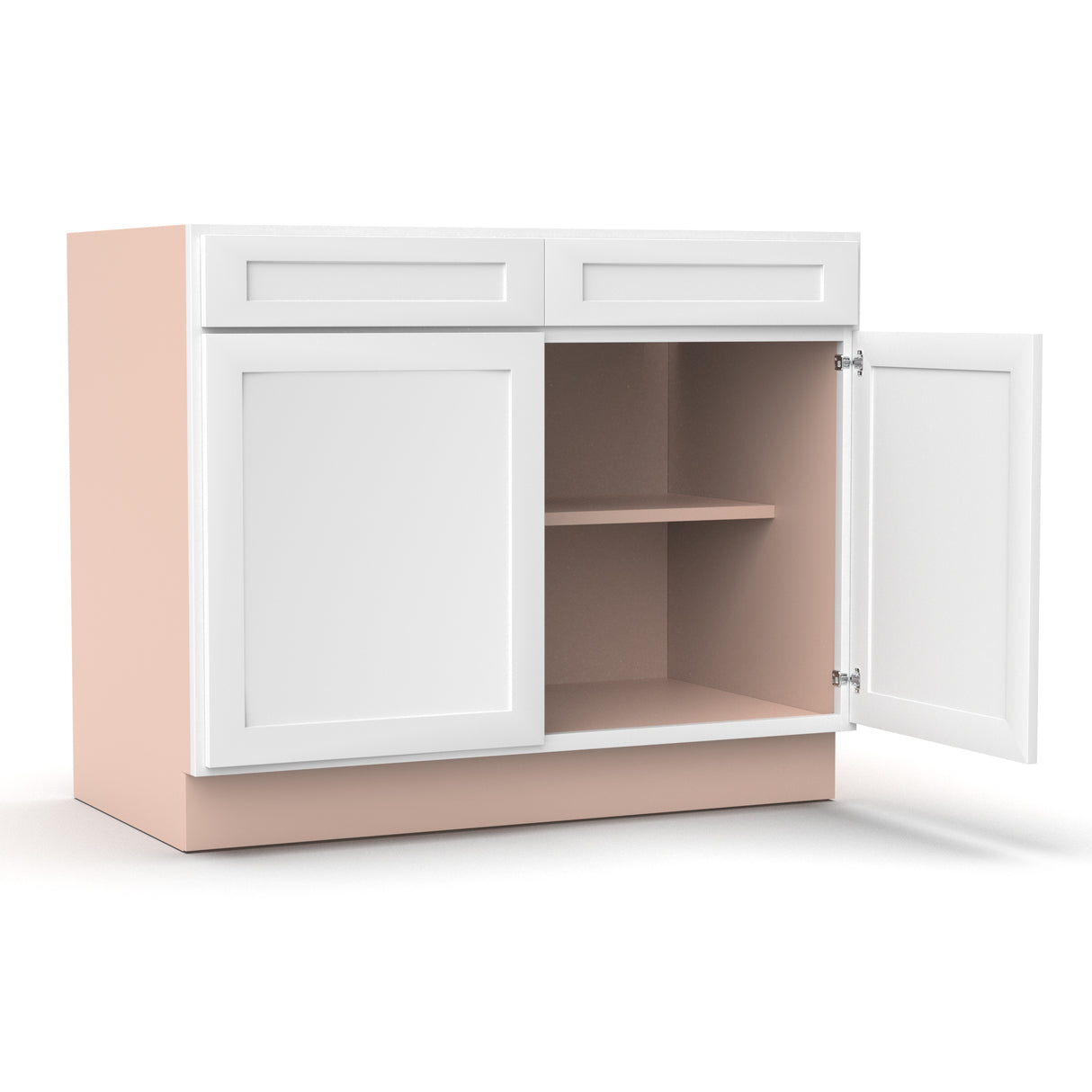 Liberty Shaker White - 42 Inch Double Door Base Cabinet - 42" Width x 34.5" Height x 24" Depth